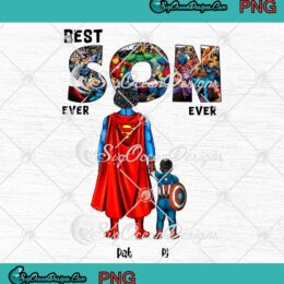 Best Son Ever Marvel Superheroes PNG - Superman Dad And Captain America Son PNG JPG Clipart, Digital Download