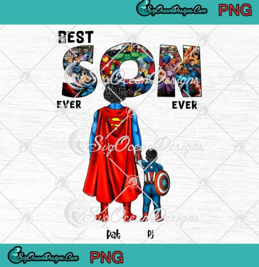Best Son Ever Marvel Superheroes PNG - Superman Dad And Captain America Son PNG JPG Clipart, Digital Download
