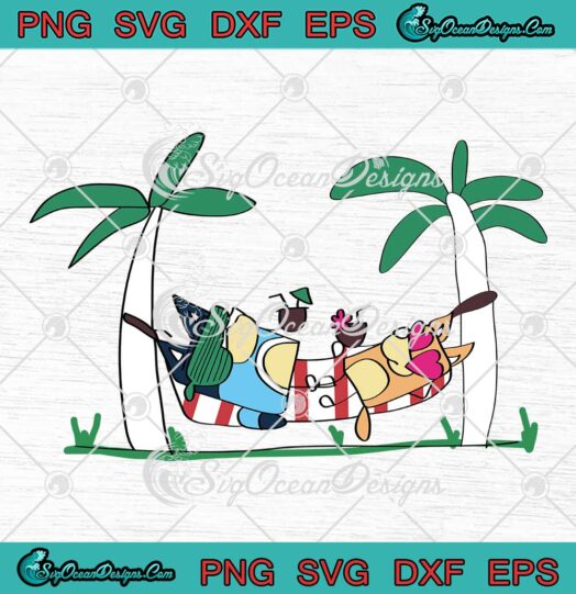 Bluey And Bingo Summer Vibes SVG - Relax Beach Vibes Summer Vacation SVG PNG EPS DXF PDF, Cricut File