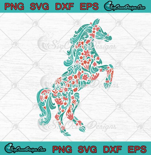 Floral Horse Riding Horse Lovers SVG - Women Girls Gifts SVG PNG EPS DXF PDF, Cricut File