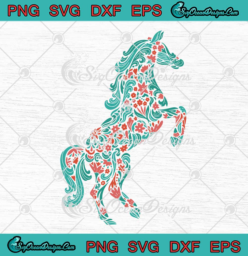 Floral Horse Riding Horse Lovers SVG - Women Girls Gifts SVG PNG EPS ...