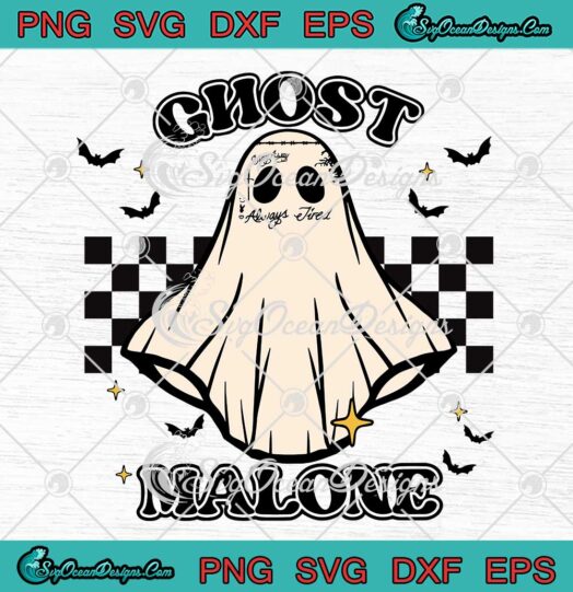 Ghost Malone Post Malone Retro SVG - Halloween Spooky Season SVG PNG EPS DXF PDF, Cricut File