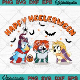 Happy Heelerween Bluey Halloween SVG - Bluey And Bingo Halloween Costume SVG PNG EPS DXF PDF, Cricut File