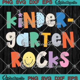 Kindergarten Rocks Teacher Retro SVG - First Day Of School SVG - Back To School SVG PNG EPS DXF PDF, Cricut File