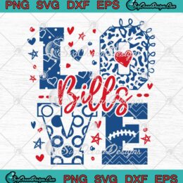 Love Bills Buffalo Bills NFL SVG - Bills Mascot SVG - Buffalo Bills Heart SVG PNG EPS DXF PDF, Cricut File