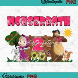 Masha And The Bear 2nd Birthday PNG - Kids Custom Name Birthday Gift PNG JPG Clipart, Digital Download