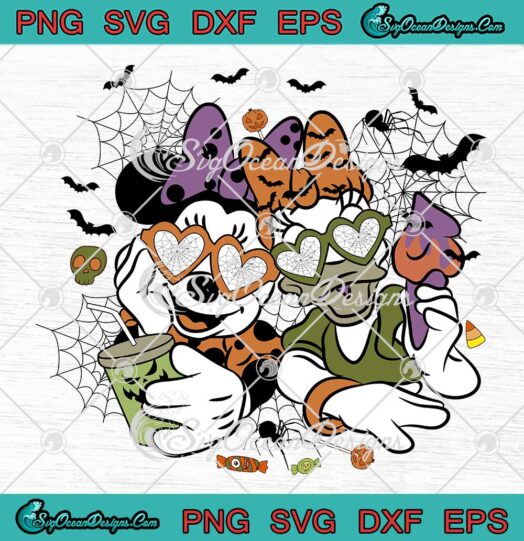 Minnie And Daisy Duck Halloween SVG - Retro 2023 Halloween Costume SVG PNG EPS DXF PDF, Cricut File