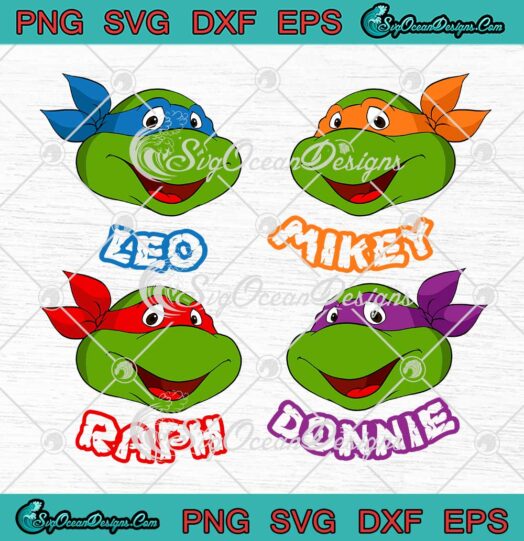 Ninja Turtles Leo Mikey Raph Donnie SVG - Teenage Mutant Ninja Turtles SVG PNG EPS DXF PDF, Cricut File