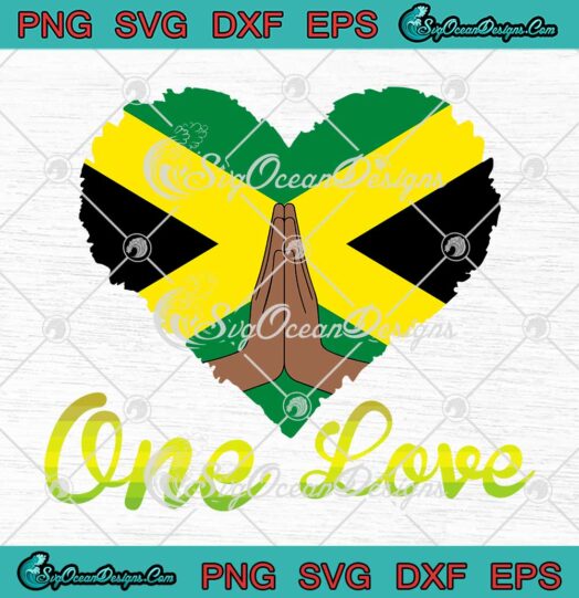One Love Jamaican Heart SVG - Zen Meditation Posture SVG PNG EPS DXF PDF, Cricut File