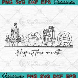 Retro Disneyland Disney World SVG - Happiest Place On Earth SVG PNG EPS DXF PDF, Cricut File