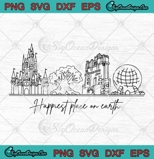Retro Disneyland Disney World SVG - Happiest Place On Earth SVG PNG EPS DXF PDF, Cricut File