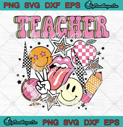 Retro Teacher Life Teacher Outfits SVG - Boho Checkered Gifts For Teacher SVG PNG EPS DXF PDF, Cricut File