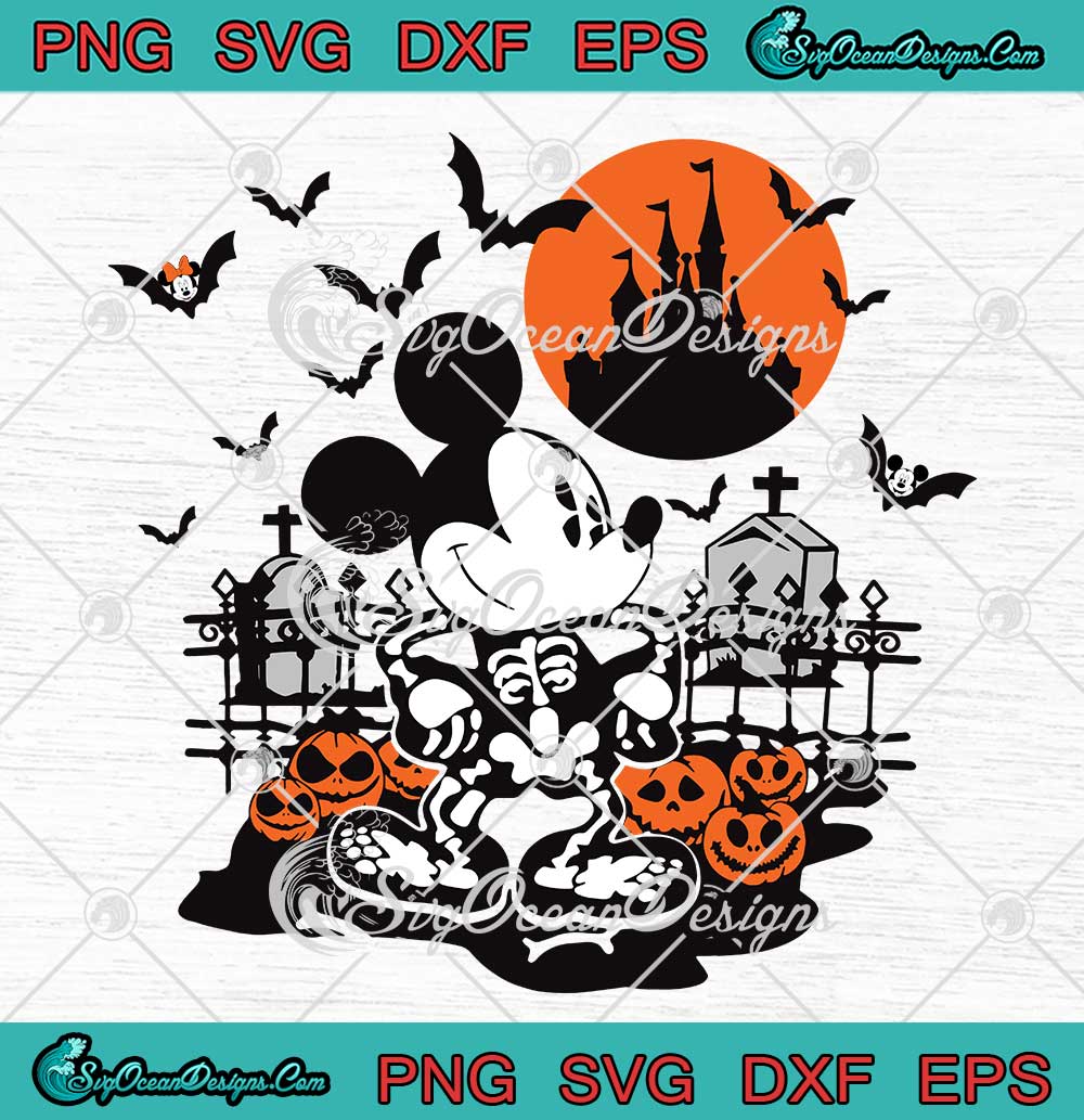 Skeleton Mickey Mouse Halloween SVG - Disney Halloween 2023 SVG PNG EPS