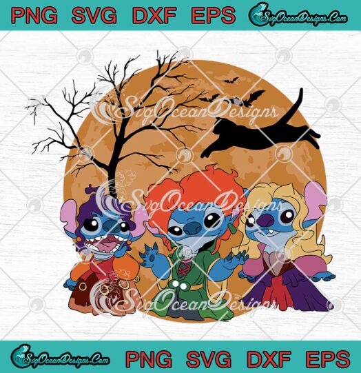 Stitch Cosplay Sanderson Sisters SVG - Funny Disney Hocus Pocus Halloween SVG PNG EPS DXF PDF, Cricut File