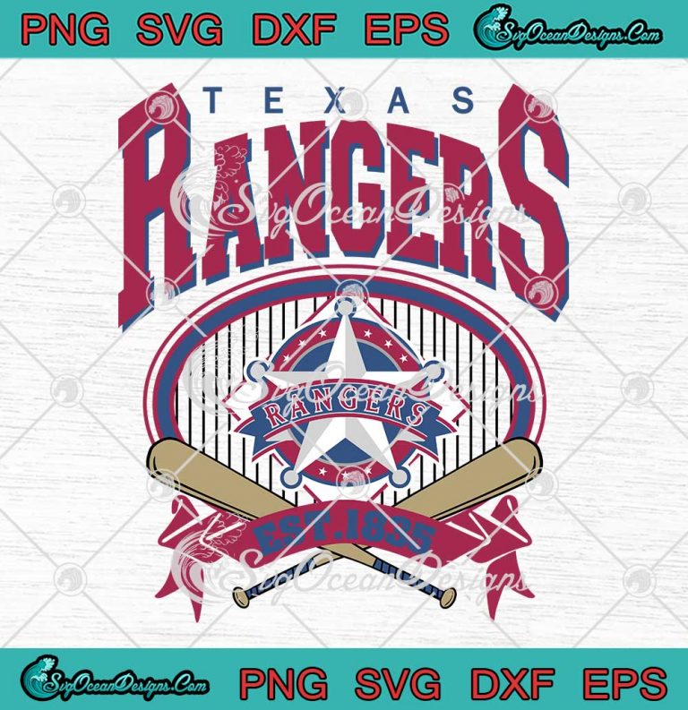 Texas Rangers Baseball Est. 1835 SVG - Vintage 90s Texas Rangers MLB ...