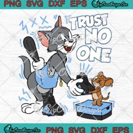 Tom And Jerry Trust No One SVG - Matching Sneaker SVG - Air Jordan 13 University Blue SVG PNG EPS DXF PDF, Cricut File