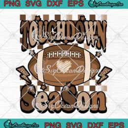 Touchdown Season Football Leopard SVG - Lightning Bolt Football Season SVG PNG EPS DXF PDF, Cricut File