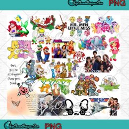 90s Cartoon Movie Characters Tumbler PNG - Retro Style Wrap Cup Tumbler PNG JPG Clipart, Digital Download