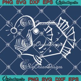 Angler Fish Fishing Aquarium SVG - Deep Ocean Fish Aquarist Gift SVG PNG EPS DXF PDF, Cricut File