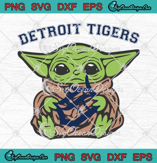 Baby Yoda Hug Detroit Tigers Logo SVG - MLB Baseball Team Sport 2023 SVG PNG EPS DXF PDF, Cricut File