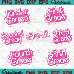 Barbie Girl School Grade Bundle SVG - Inspired Teacher SVG - Back To School SVG PNG EPS DXF PDF, Cricut File