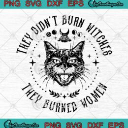Black Cat They Didn't Burn Witches SVG - They Burned Women Halloween SVG PNG EPS DXF PDF, Cricut File