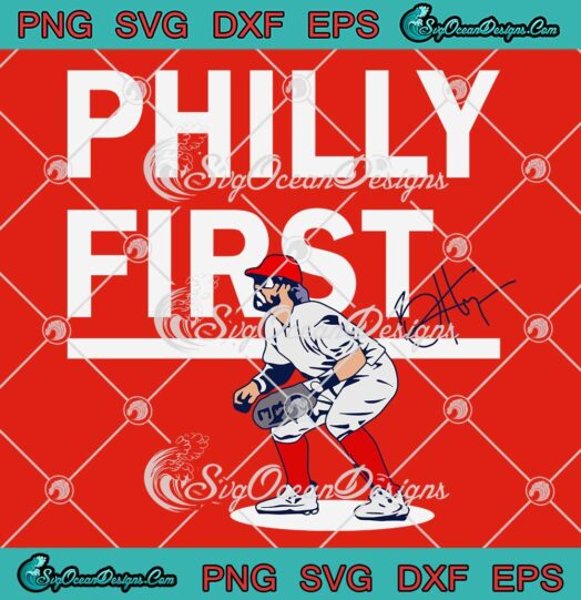 Bryce Harper Philly First Signature SVG - Philadelphia Phillies Baseball SVG PNG EPS DXF PDF, Cricut File