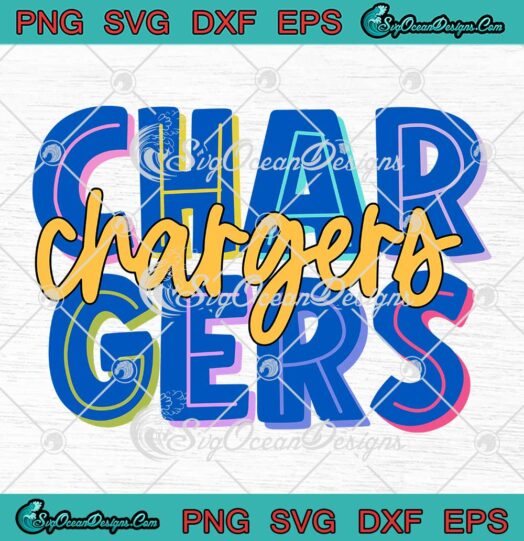Chargers Retro Graphic SVG - Chargers Style SVG PNG EPS DXF PDF, Cricut File