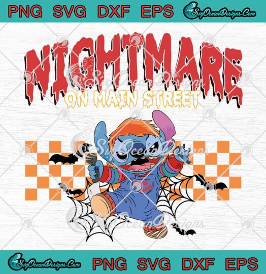 Chucky Stitch Bats Halloween SVG - Nightmare On Main Street SVG PNG EPS DXF PDF, Cricut File