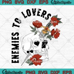 Enemies To Lovers Floral Skull 2023 SVG - Book Trope Enemies To Lovers SVG PNG EPS DXF PDF, Cricut File