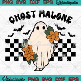 Ghost Malone Floral Halloween SVG - Retro Spooky Halloween Party SVG PNG EPS DXF PDF, Cricut File
