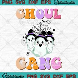 Ghoul Gang Boo Ghost Retro SVG - Spooky Halloween SVG PNG EPS DXF PDF, Cricut File