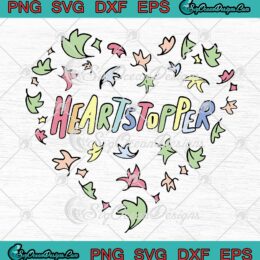 Heartstopper Leaves Heart SVG - Heartstopper Rainbow LGBT Gift SVG PNG EPS DXF PDF, Cricut File