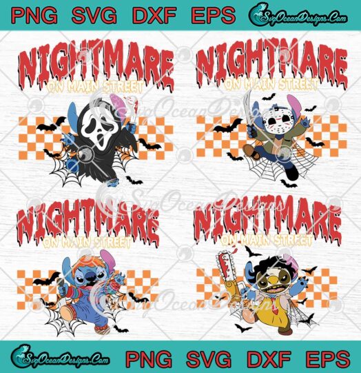 Horror Movie Characters Halloween SVG - Nightmare On Main Street Bundle SVG PNG EPS DXF PDF, Cricut File