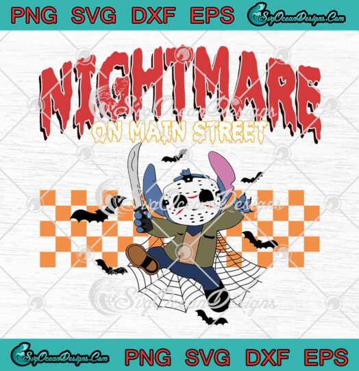 Jason Voorhees Stitch Bats Halloween SVG - Nightmare On Main Street SVG PNG EPS DXF PDF, Cricut File