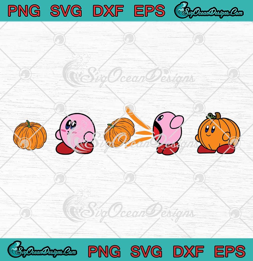 Kirby Pumpkin Halloween Funny SVG - Fall Pumpkin Halloween SVG PNG EPS ...