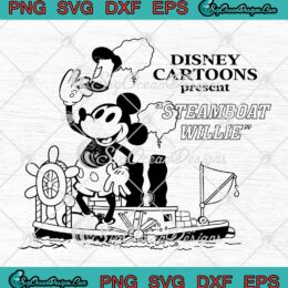 Mickey Mouse Steamboat Willie SVG - Disney Cartoon Present SVG PNG EPS DXF PDF, Cricut File