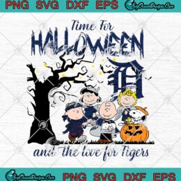 Peanuts Time For Halloween SVG - And The Love For Detroit Tigers 2023 SVG PNG EPS DXF PDF, Cricut File