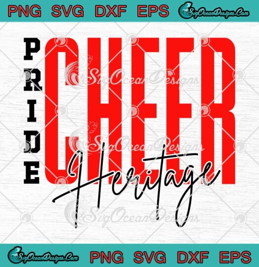 Pride Cheer Heritage Cheerleading SVG - Trendy Pride Cheer Heritage SVG PNG EPS DXF PDF, Cricut File