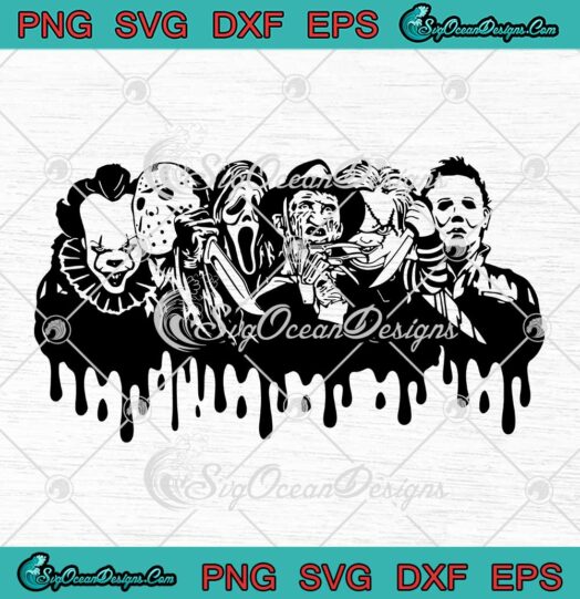 Retro Halloween Horror Characters SVG - Scary Halloween Season SVG PNG EPS DXF PDF, Cricut File