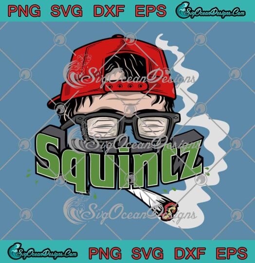 Shooter McGavin Squintz Smoking SVG - Funny Squintz Cannabis SVG PNG EPS DXF PDF, Cricut File