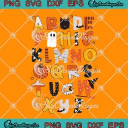 T2D Alphabet Halloween SVG - ABC Alphabet Funny Halloween Teacher SVG PNG EPS DXF PDF, Cricut File