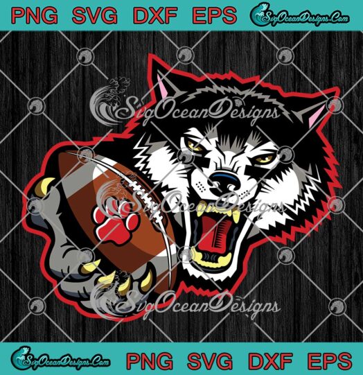Wolf Mascot American Football SVG - Wolf Sports Team Mascot SVG PNG EPS DXF PDF, Cricut File