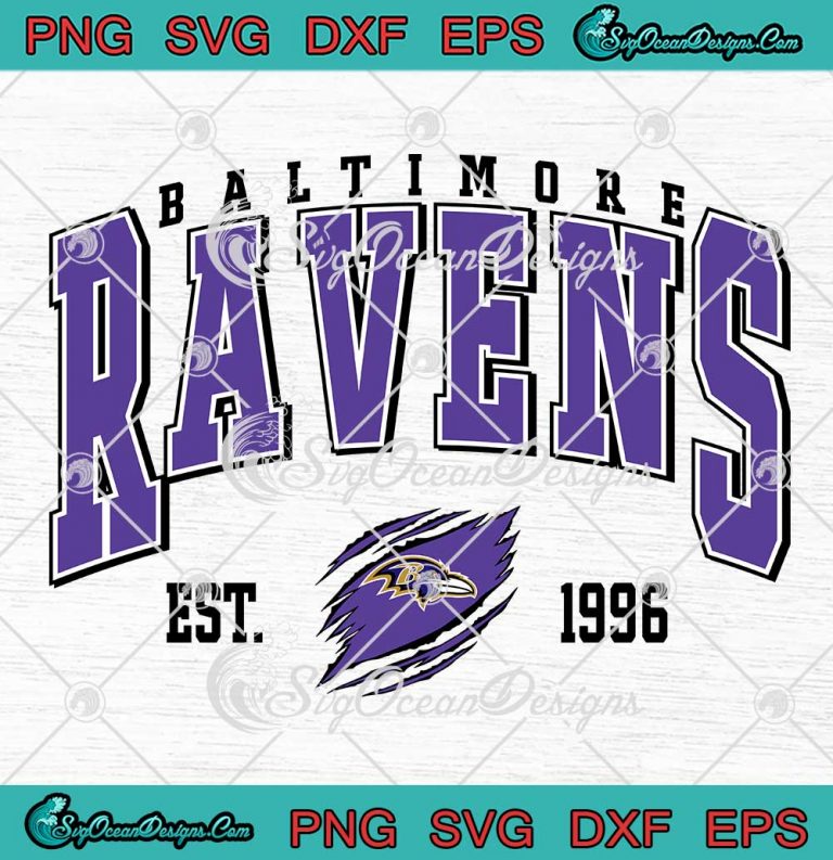 Baltimore Ravens Est. 1996 Logo SVG - Baltimore Ravens Football SVG PNG EPS DXF PDF, Cricut File