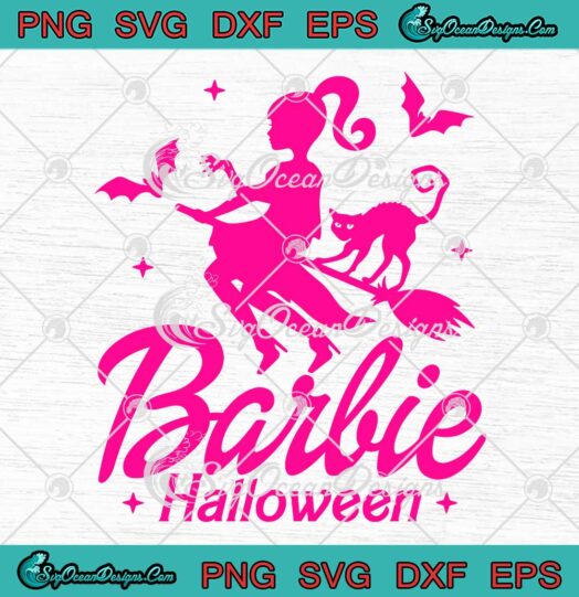 Barbie Halloween Barbie Witch SVG - Magic Barbie Spooky Halloween SVG PNG EPS DXF PDF, Cricut File