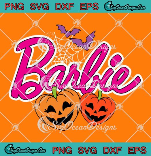 Barbie Pumpkin Halloween Retro SVG - Barbie Halloween Party SVG PNG EPS DXF PDF, Cricut File
