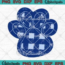 Blue Paw Print Plaid Cute Gift SVG - Pet Paw Print Graphic SVG PNG EPS DXF PDF, Cricut File