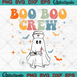 Boo Boo Crew Retro Halloween Spooky SVG - Nursing CNA Halloween SVG PNG EPS DXF PDF, Cricut File
