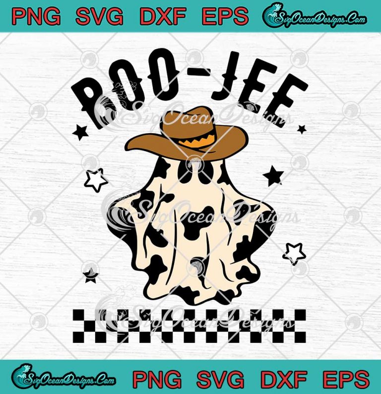Boo Jee Ghost Western Cowboy Retro SVG - Western Halloween SVG PNG EPS DXF PDF, Cricut File