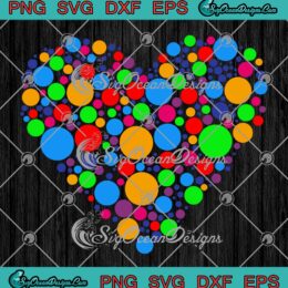 Colorful Polka Dot Heart Symbol SVG - International Dot Day 2023 SVG PNG EPS DXF PDF, Cricut File